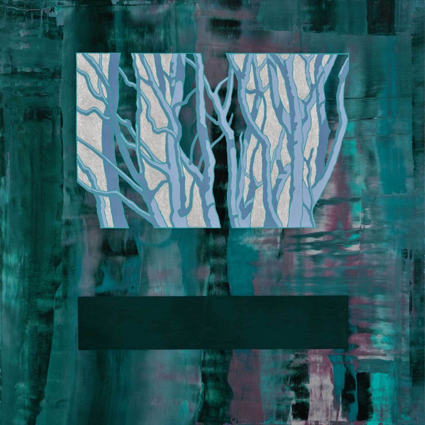 Acrylic painting of tree branches