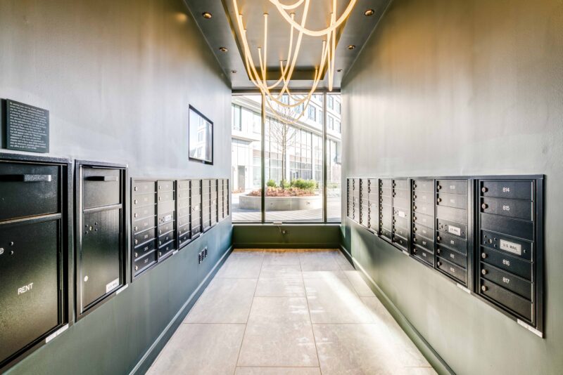 mailroom with package lockers