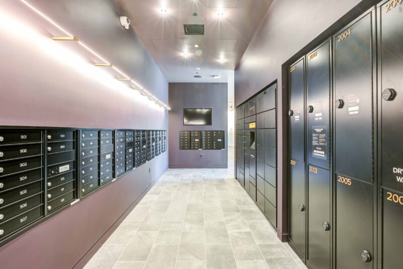 mailroom with package lockers